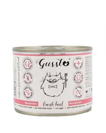 GUSSTO Cat Fresh Beef CARNE PROASPĂTĂ DE VITĂ 200 g